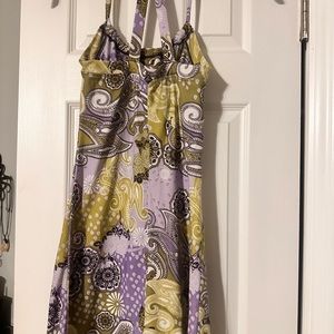 Prana Summer Dress XS. green multicolor.